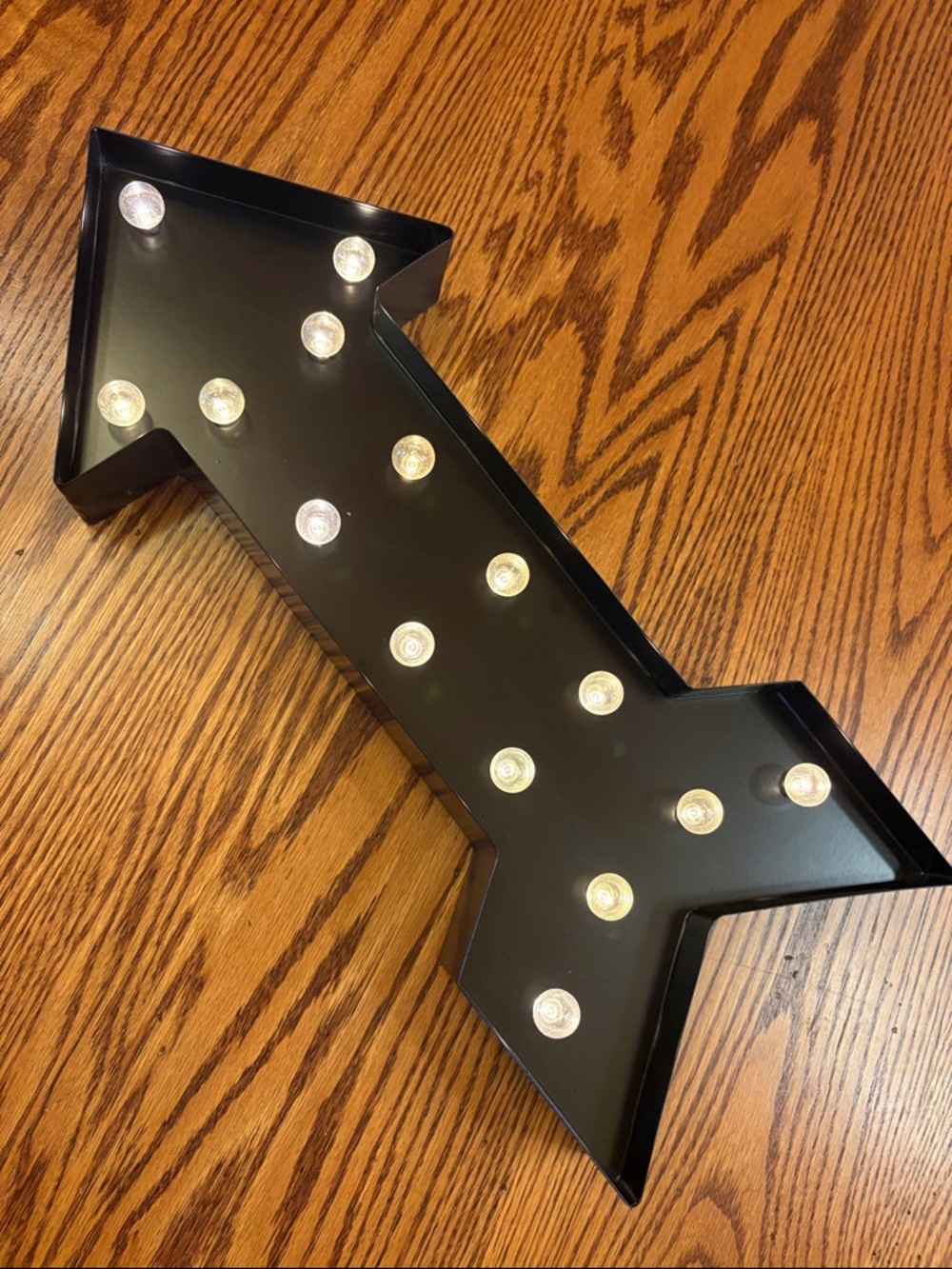 New 20” 3D Black Metal Arrow Light Marquee Sign Battery Operated
